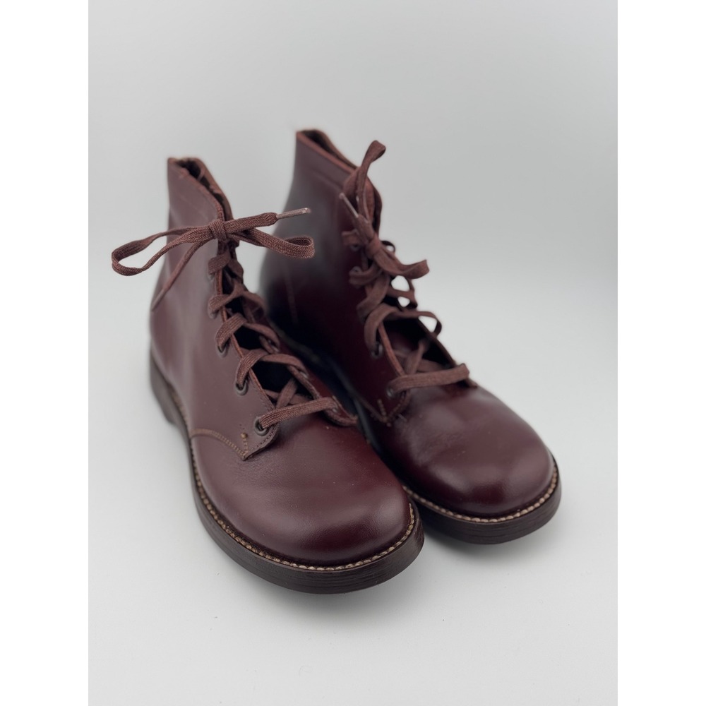 Vintage Peter Diamond Ferndale Kids Lace Up Leather Burgundy Boots